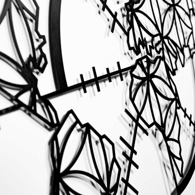 World Map Metal Wall Art With Compass Office Gift Map Metal Etsy