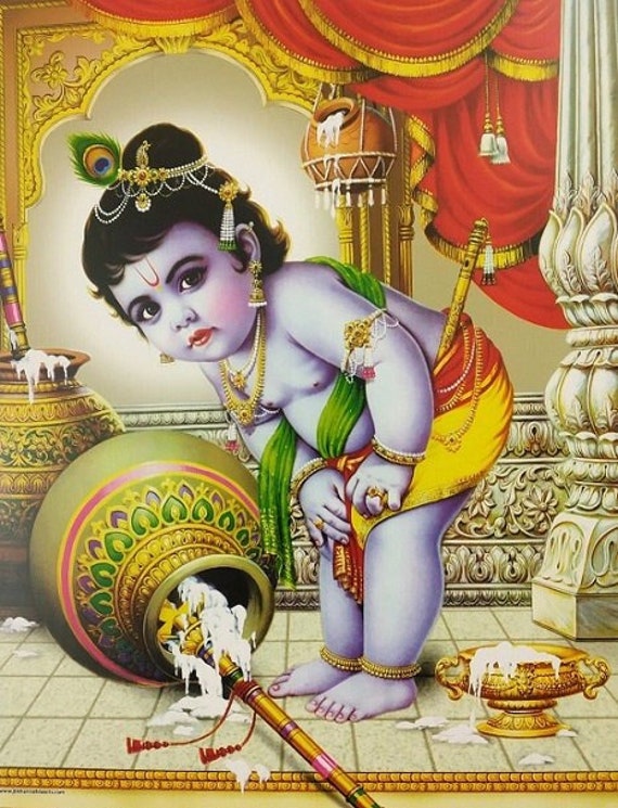 Laddu Gopal Krishna Old Vintage Print Hindu God Poster - Etsy Australia Laddu Gopal Krishna Old Vintage Print Hindu God Poster - Etsy Australia
