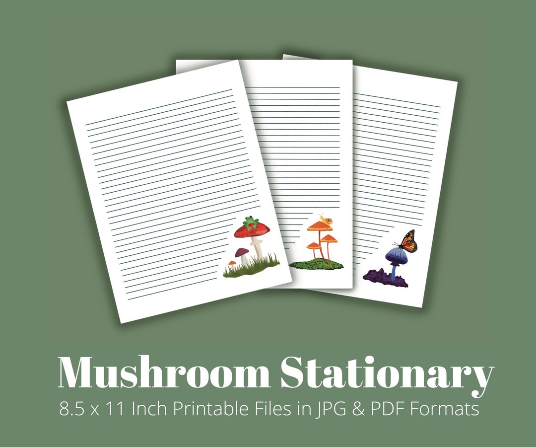 Printable Mushroom Stationary - Etsy