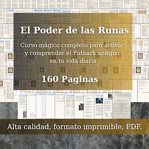 Puede incluir: Un documento PDF digital titulado "El Poder de las Runas" (El Poder de las Runas). El documento es un curso mágico completo para activar y comprender el antiguo Futhark en la vida diaria, con 160 páginas. Formato imprimible de alta calidad.