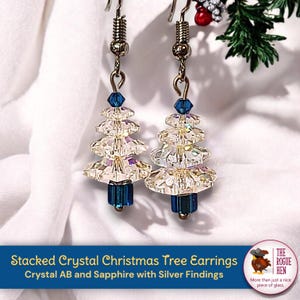 Pendientes de árbol de Navidad con cristales de Swarovski