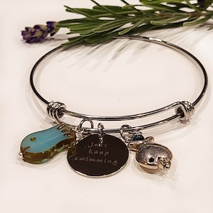 Just Keep Swimming Bangle Bracelet