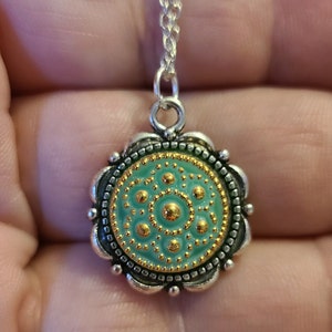 Seven Ball 14 mm Czech Button Necklace