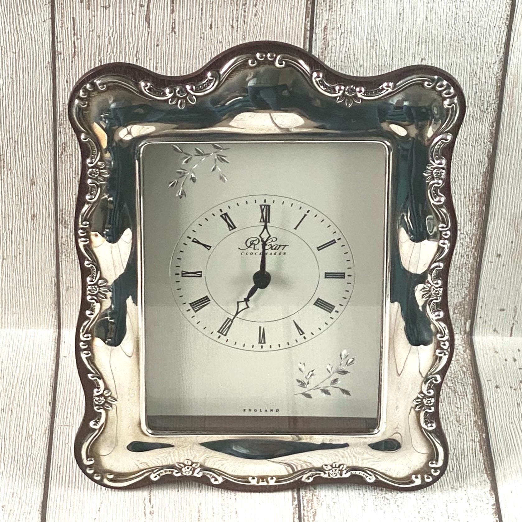 R. Carr Sterling Silver Clock - Etsy R. Carr Sterling Silver Clock - Etsy