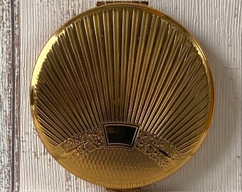 Vintage Kigu Convertible Powder Compact with Gold Tone Metal Case