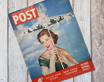 Revista Vintage Picture Post, 7 de março de 1953 - Efêmeros, Scrapbooking, Anúncios, Recortes de Papel - Interesse em Netball