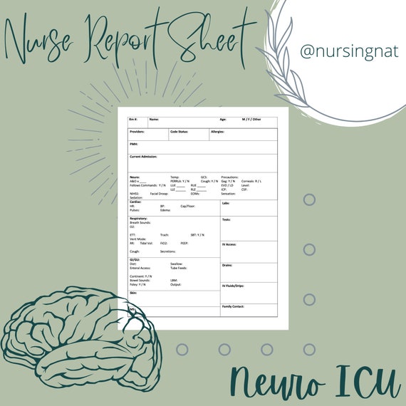 neuro icu report sheet