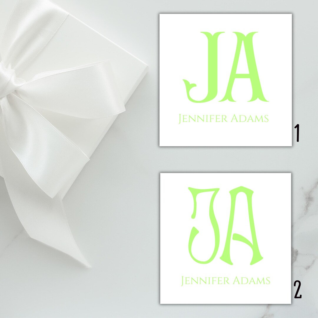 Monogram Tag Gift Tags, Monogrammed Tag, Personalized Gift Tags, Calling Cards, Gift ...
