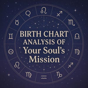 Lectura de la carta natal del propósito del alma / Misión de vida y camino kármico / Astrología (PDF o audio)