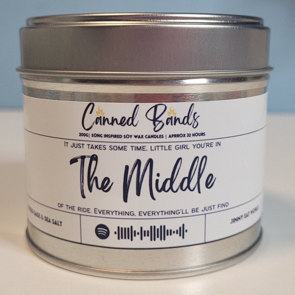Wood Sage & Sea Salt | 200g Scented Soy Candle | The Middle by Jimmy Eat World | Song inspired