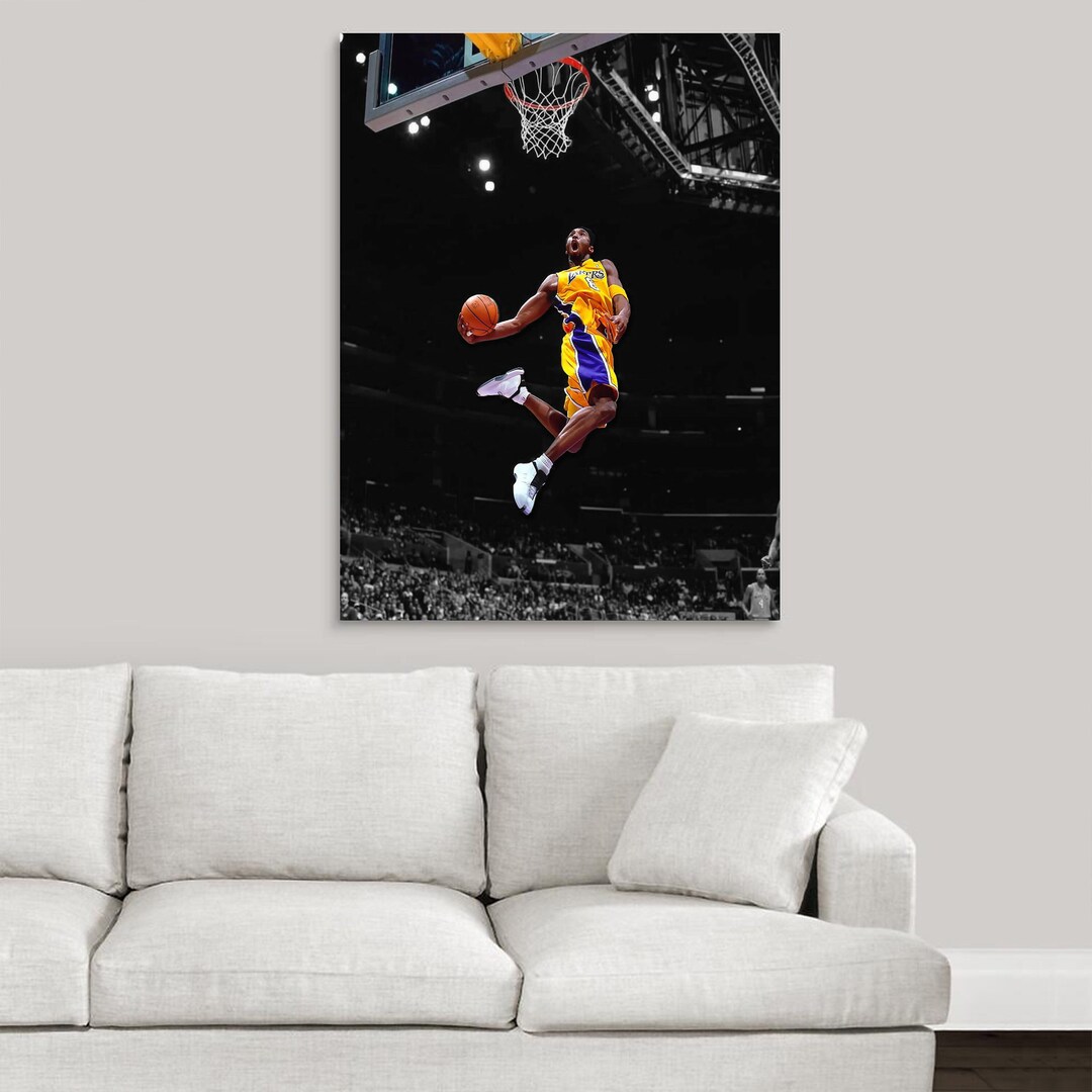 Kobe Bryant Print Canvas Kobe Bryant Wall Art Poster Inspired Famous Basketball Legends
