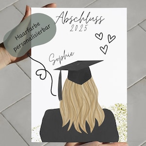 Abitur Geschenk 2025 personalisiert, Schulabschluss Geschenk mit Namen, Abschluss Geschenkidee Schülerin, Geschenk für Absolventin, 2025