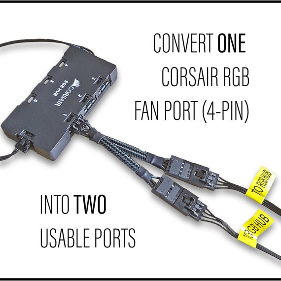 Corsair RGB Fan Hub to Standard ARGB 3-pin 5V Adapter male/female 