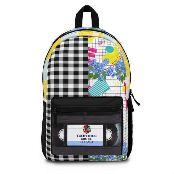 Vhs Bag Retro Backpack 1980 Music Party Bag Rubiks Cube Etsy