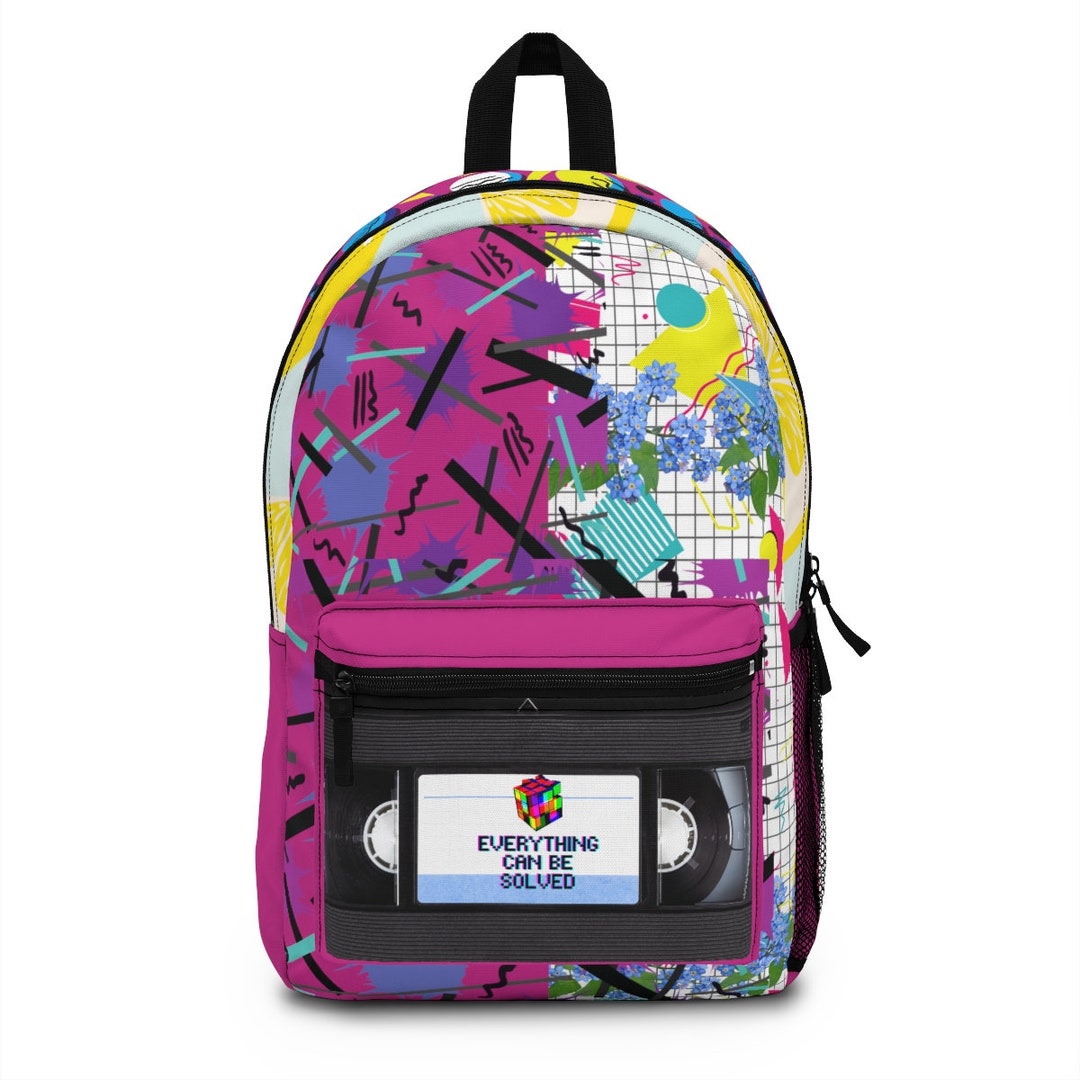 Vhs Bag, Retro Backpack, 1980 Music Party Bag, Rubiks Cube Bag, Checker