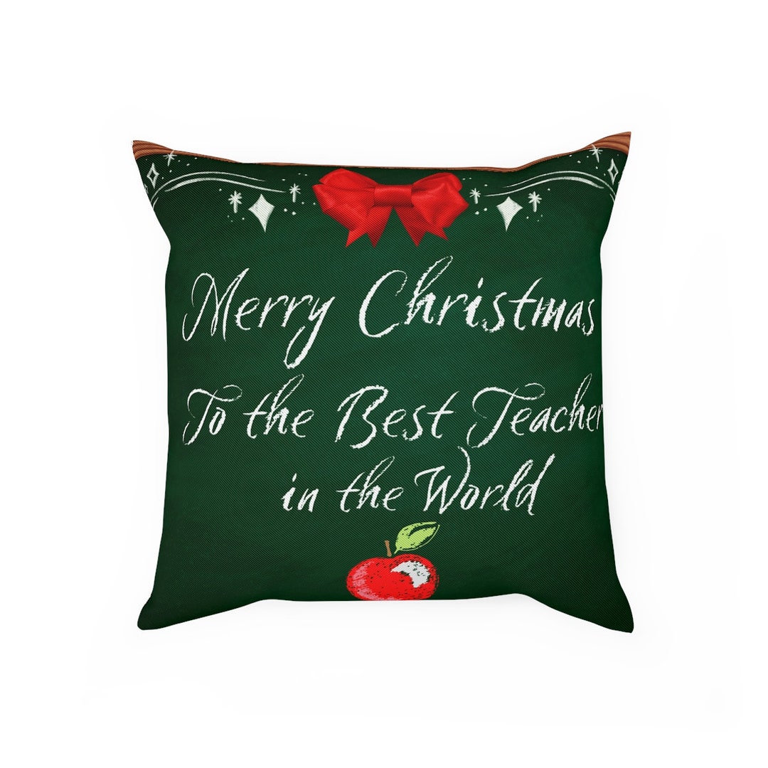 Best Teacher Pillow Christmas Gift for Teacher Best Teacher Etsy