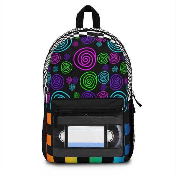 Vhs Bag Retro Backpack 1980 Music Party Bag Rubiks Cube Etsy
