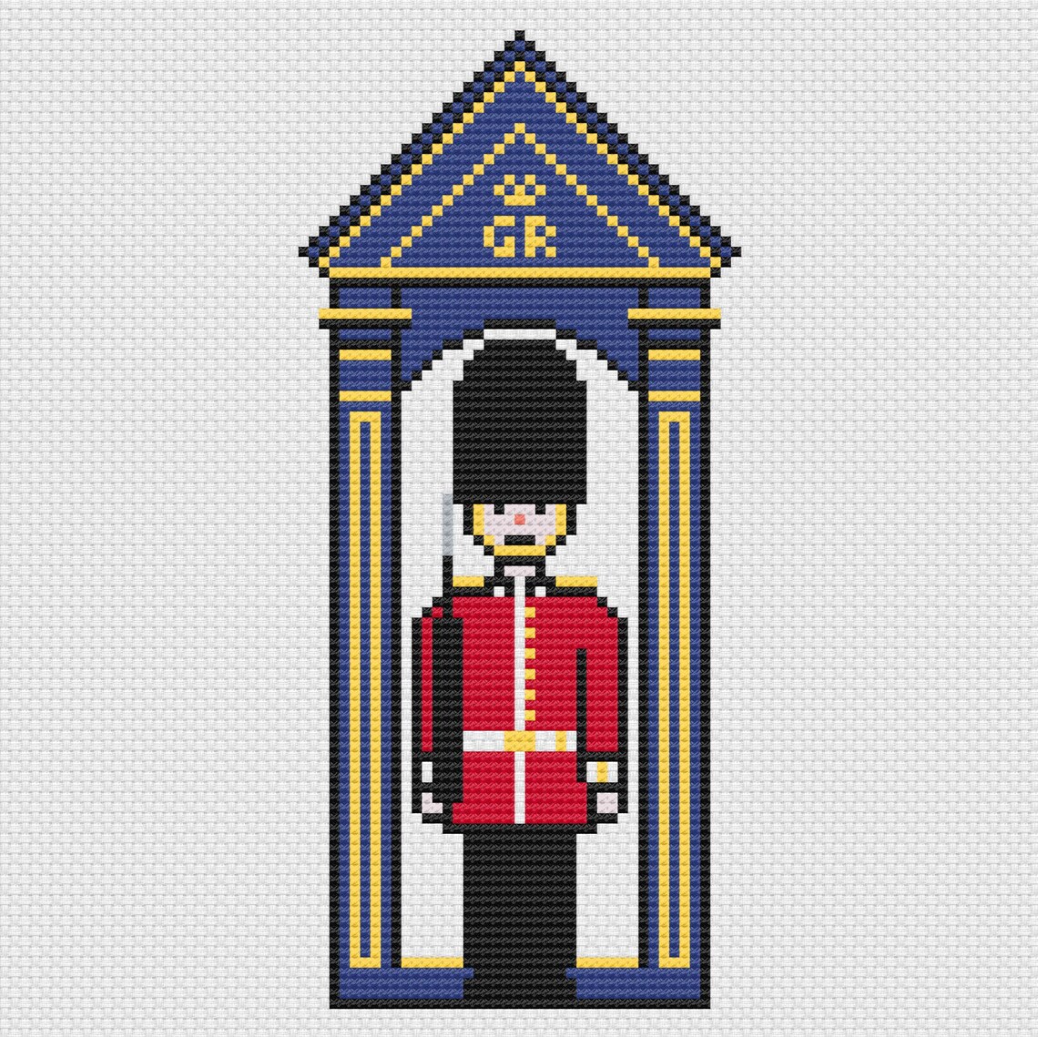 King's Guard Cross Stitch Pattern, British Royal Family Embroidery ...