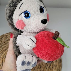 Soft Hedgehog toy plush gift for babies and kids stuffed soft amigurumi hedgrhig birthday present amigurumi gift christmas handmade present