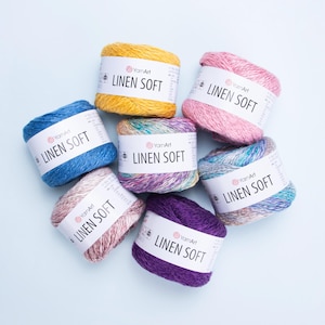 Linen Soft YarnArt Linen Viscose Cotton yarn Light worsted yarn natural colors Summer natural fabric Summer yarn New on the market yarn