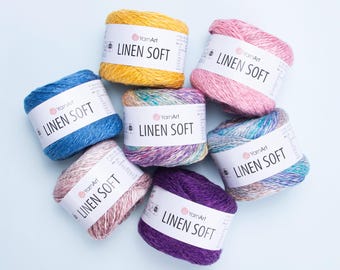 YarnArt Linen Soft Yarn: Light Worsted Linen Viscose Cotton Blend