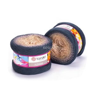 YarnArt Flowers Bouquet ombre garen cake katoengradiënt veelkleurig garen 250 g, 1000 m sjaal, gehaakte top, breigaren natuurlijke vezelgaren