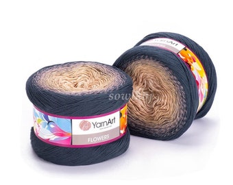 Troyarn Harmony Sport Weight Yarn - 55% Cotton 45% Acrylic Rainbow Multicolor 1094 Yards