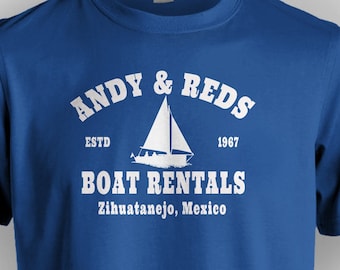 Andy Reds Boat Rentals T shirt Iconic Movie Tribute FREE