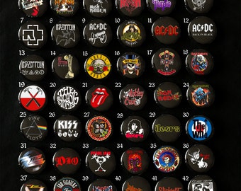 Heavy Metal Hard Rock pinback knop pinnen, Band Pins, Muziek Pins, DIY Pins 25mm