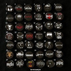 Black Death  Punk Metal pinback button pins, Band Pins, Music Pins, DIY Pins 25mm