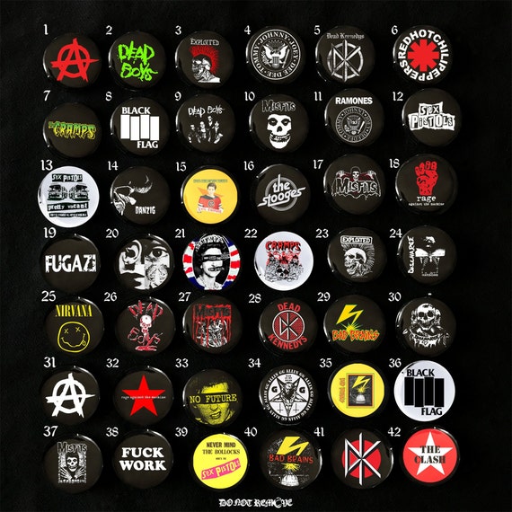 Punk Rock Band Pin-back Buttons 