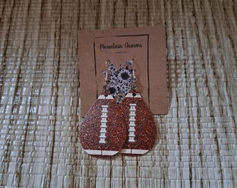 Football leather earrings
