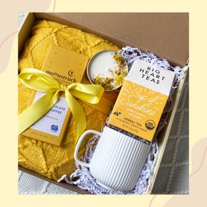 Tea Gift Set | Happy Birthday Gift Box | Gifts for Mom | Cozy Gift Box | Gift for Her | Self Care Package | Spa Gift Set for Woman