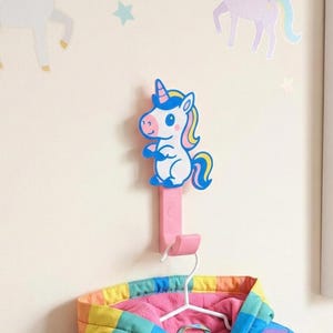 Unicorn Wall Hook for Kids Room | Whimsical Nursery and Toddler Decor | Coat & Backpack