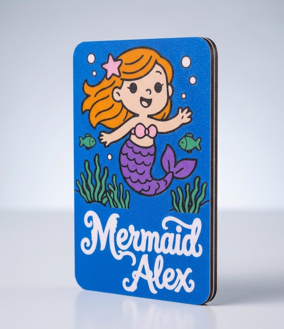 Personalized Mermaid Name Sign, Custom 3D Printed Kids Room Decor, Magical Under the Sea Art, Girls Bedroom Door Hanger