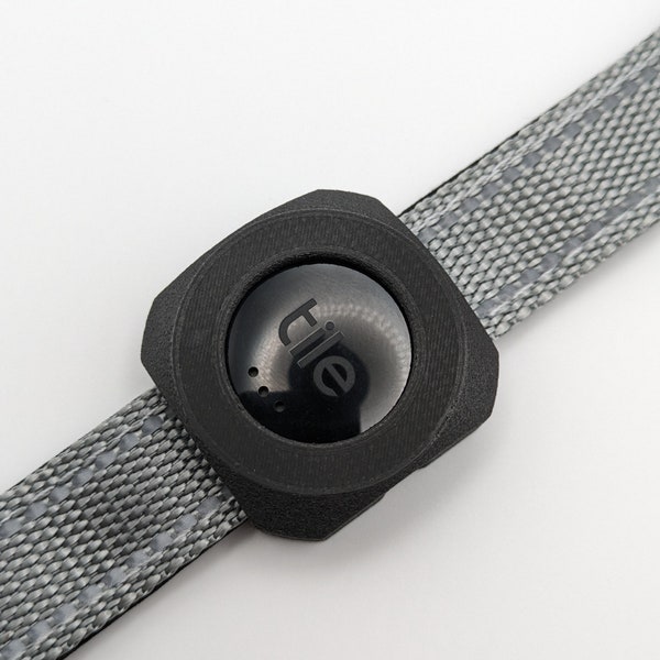 Dog Collar With Tile Holder Etsy