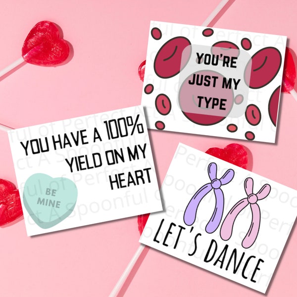 Science Valentine Bundle - Instant Download Punny Anatomy, Biology, and Chemistry Valentines - Perfect for Lovers of Science and Puns!