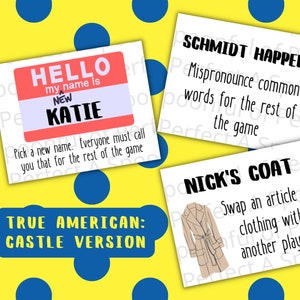 True American: Castle Version - Novo jogo de cartas inspirado em garotas - Jogo digital para impressão rápida!