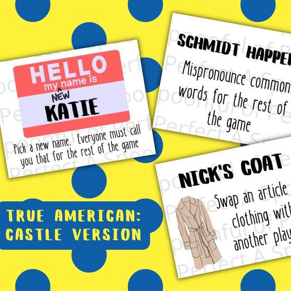 True American: Castle Version - Nuevo juego de cartas inspirado en chicas - ¡Juego digital para impresión rápida!