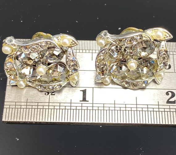 Vintage Earrings - Rhinestone Earrings - Mid Cent… - image 6