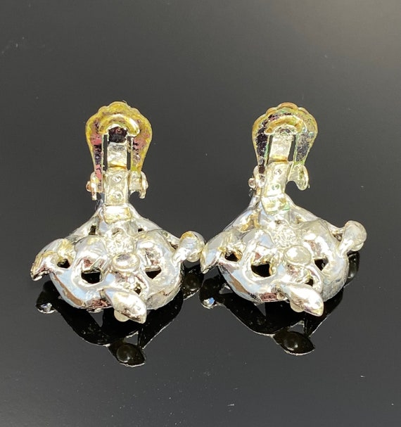 Vintage Earrings - Rhinestone Earrings - Mid Cent… - image 5