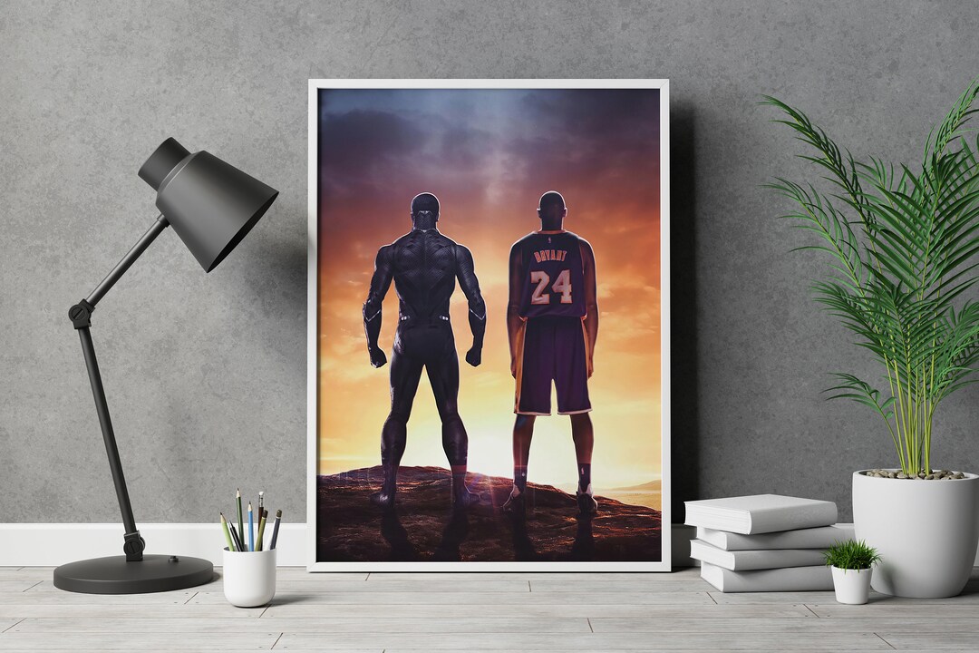 Kobe Bryant and Black Panther Posterchadwick Boseman Art Etsy