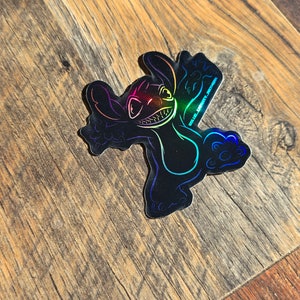 Holographic Stitch Sticker - Lilo and Stitch Hawaiian Decal