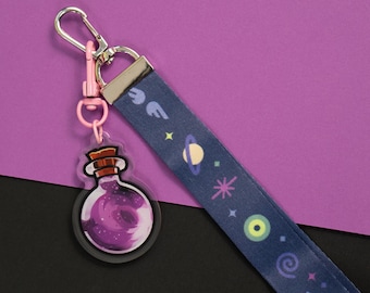 Potion Bottle Double-Sided Acrylic Keychain + Magic Cosmos Lanyard