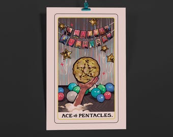 The Ace of Pentacles 11x17 Poster Art Print (Jerma Tarot)