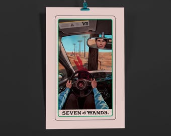 The Seven of Wands 11x17 Poster Art Print (Jerma Tarot)
