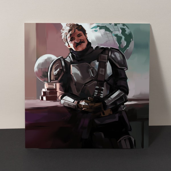 Din Djarin de Mandalorian (Pedro Pascal BTS) Art Print