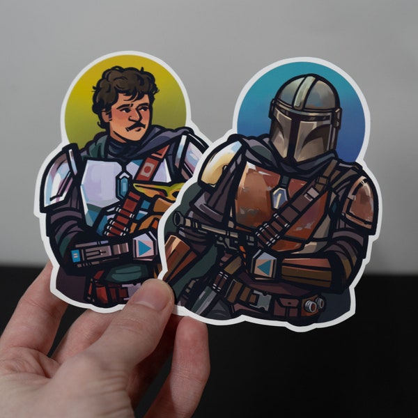 Mandalorian + Din Djarin (Pedro Pascal) Stickers [EXTRA LARGE]