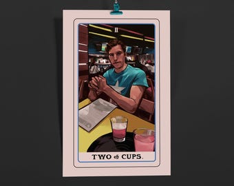 The Two of Cups 11x17 Poster Art Print (Jerma Tarot)
