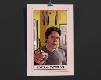 The Four of Swords 11x17 Poster Art Print (Jerma Tarot)